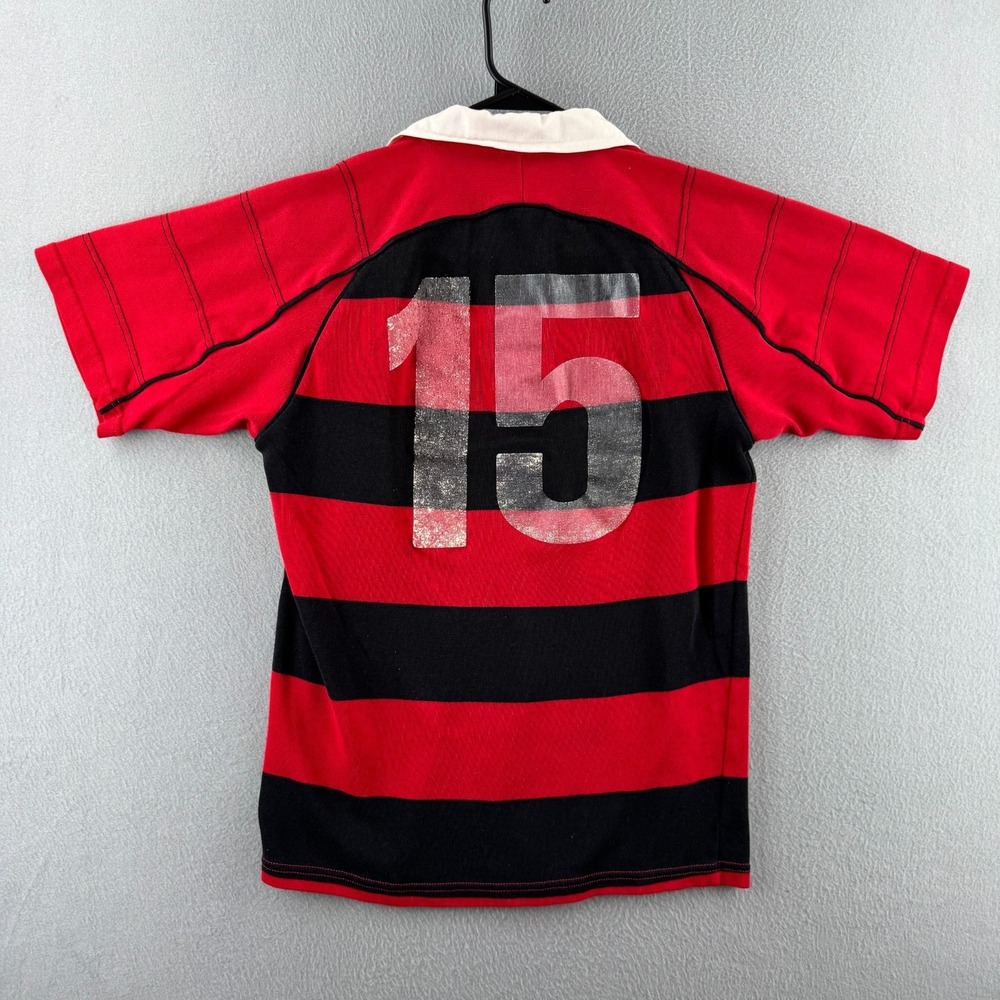 Vintage Halbro Rugby Shirt Jersey Mens Medium Red Striped #15